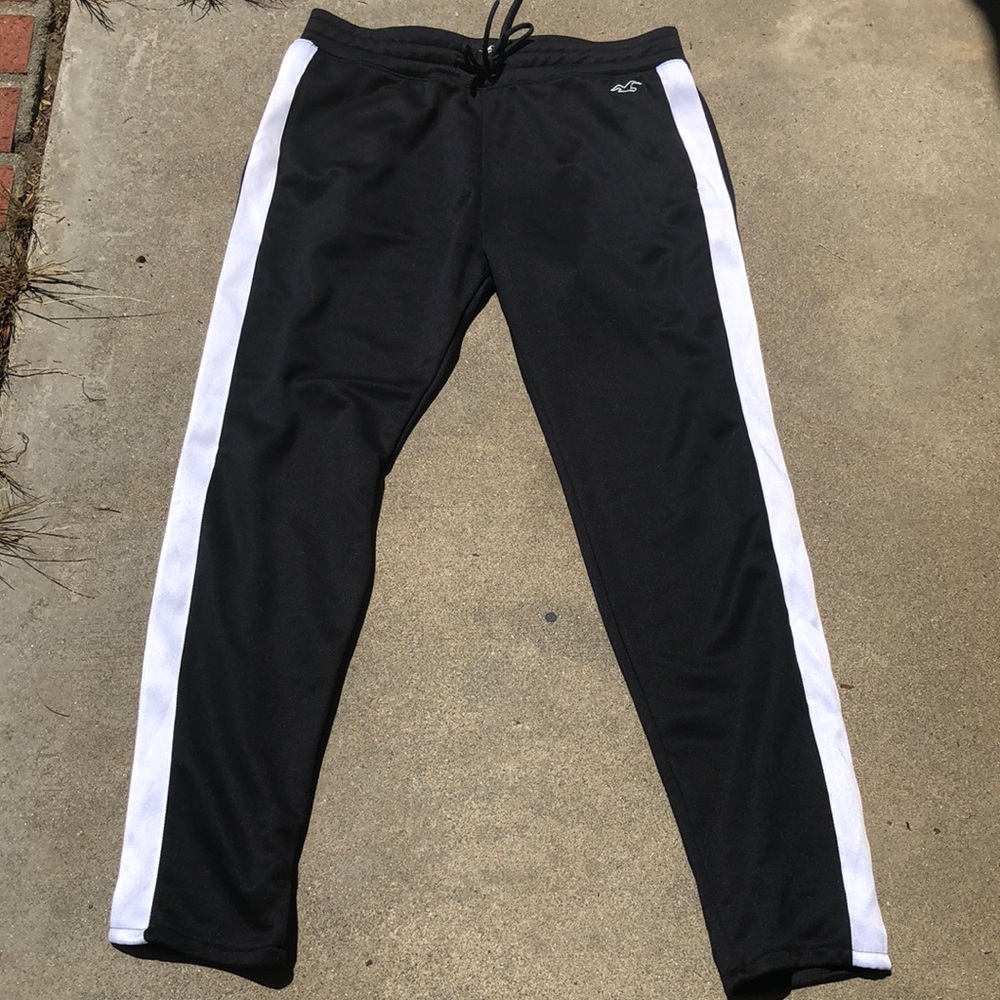 Black and White striped Hollister Sweatpants